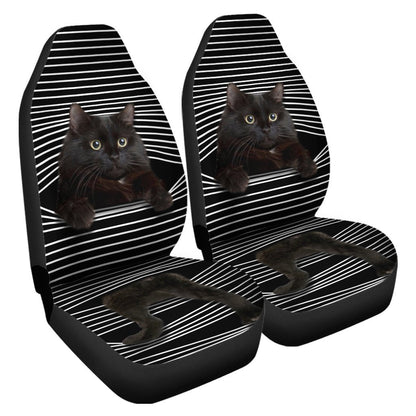 Funny Black Cat Car Seat Covers Custom Black Cat Car Accessories For Cat Lovers