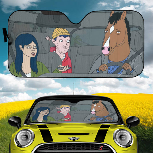 Funny Bojack Horseman Car Auto Sunshades