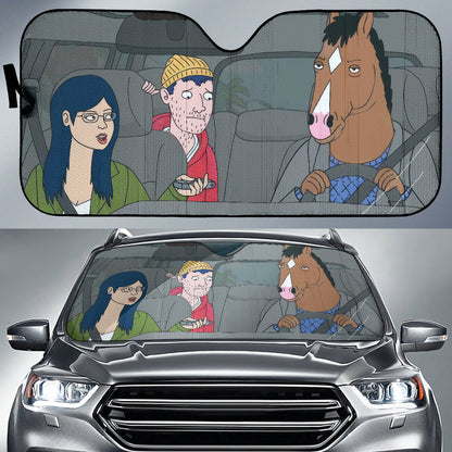 Funny Bojack Horseman Car Auto Sunshades