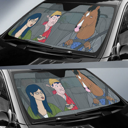 Funny Bojack Horseman Car Auto Sunshades