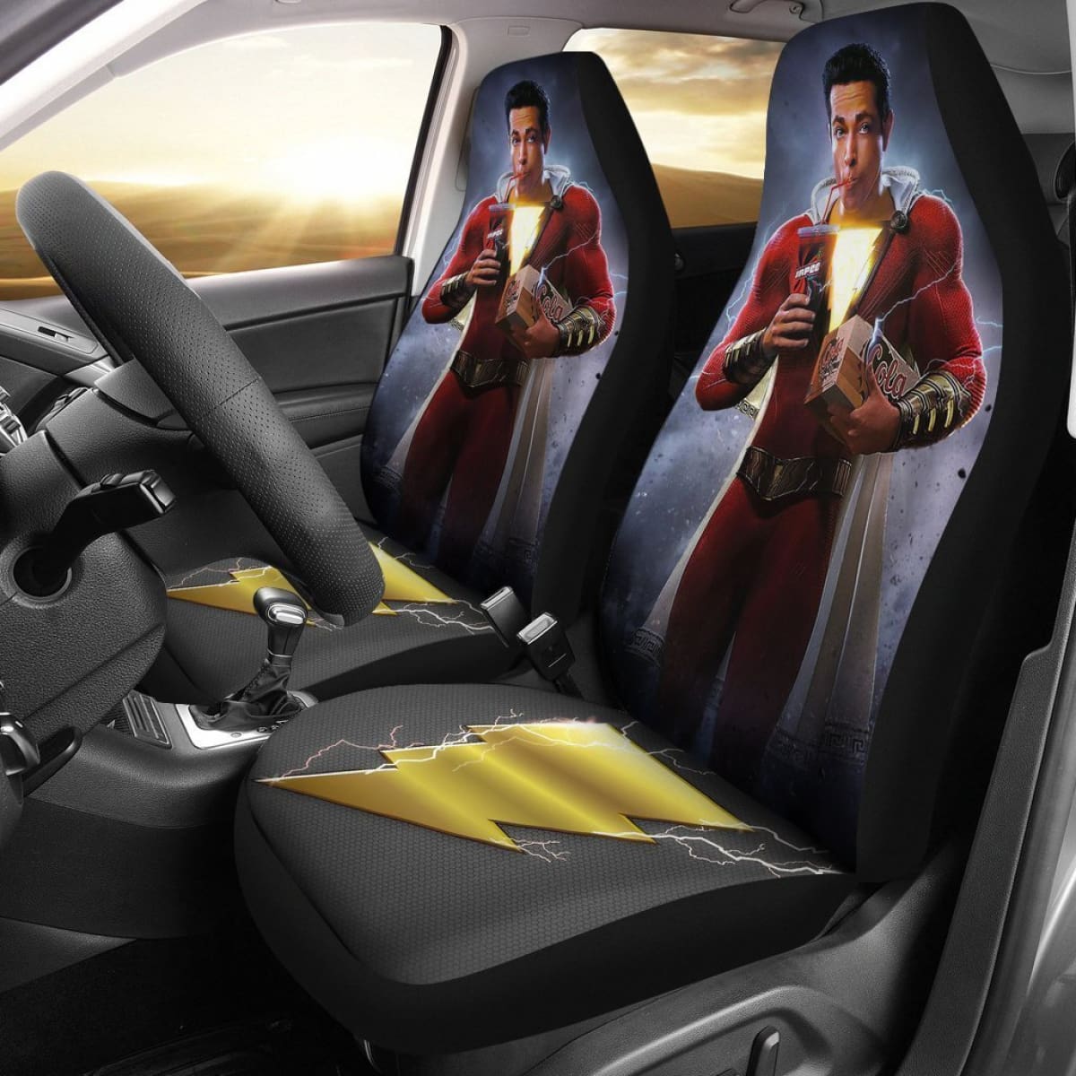Funny Captain Shazam Dc Comics Gift Car Seat Covers Lt03 Universal Fit 225721