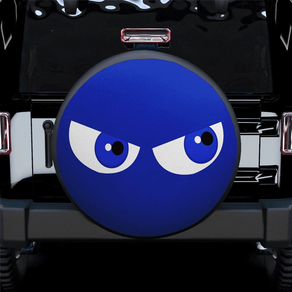 Funny Cartoon Angry Blue Eyes Jeep Car Spare Tire Cover
