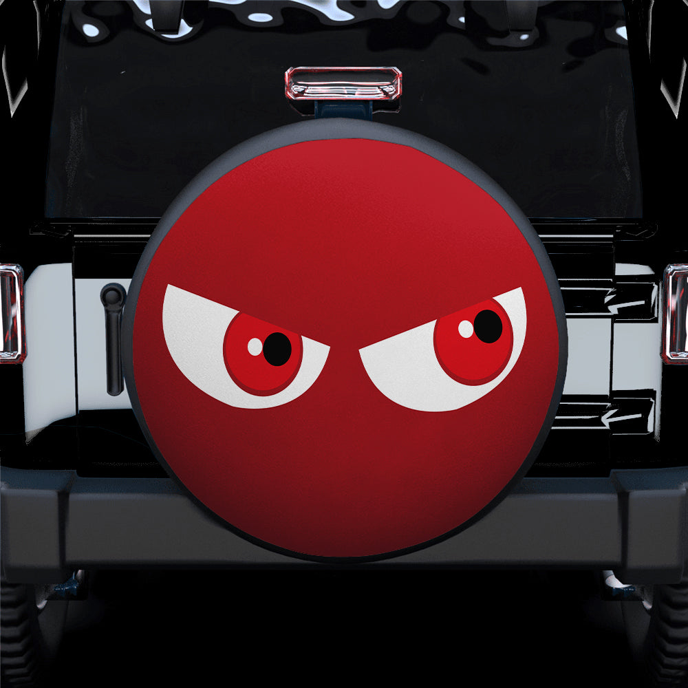 Funny Cartoon Angry Red Eyes Jeep Car Spare Tire Cover