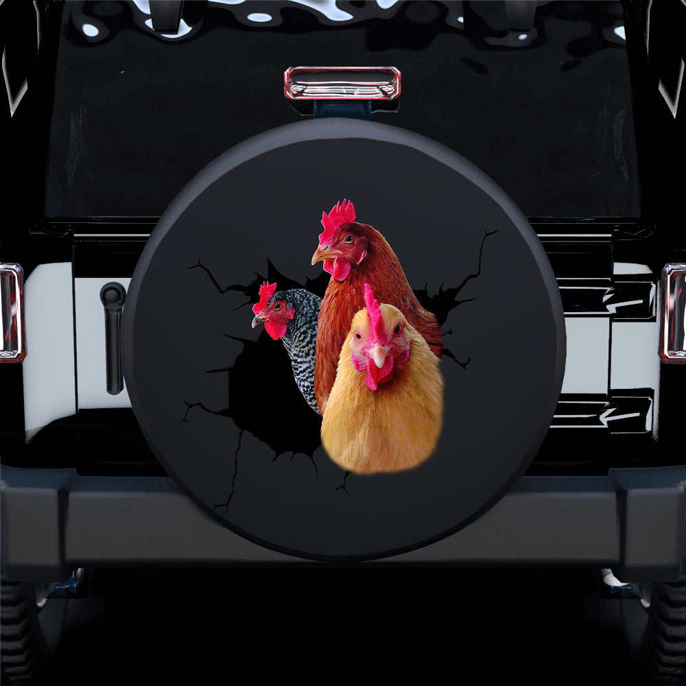 Funny Chicken Face Car Spare Tire Cover