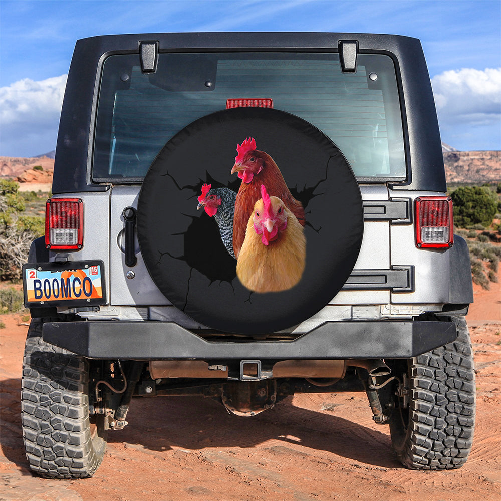 Funny Chicken Face Car Spare Tire Cover