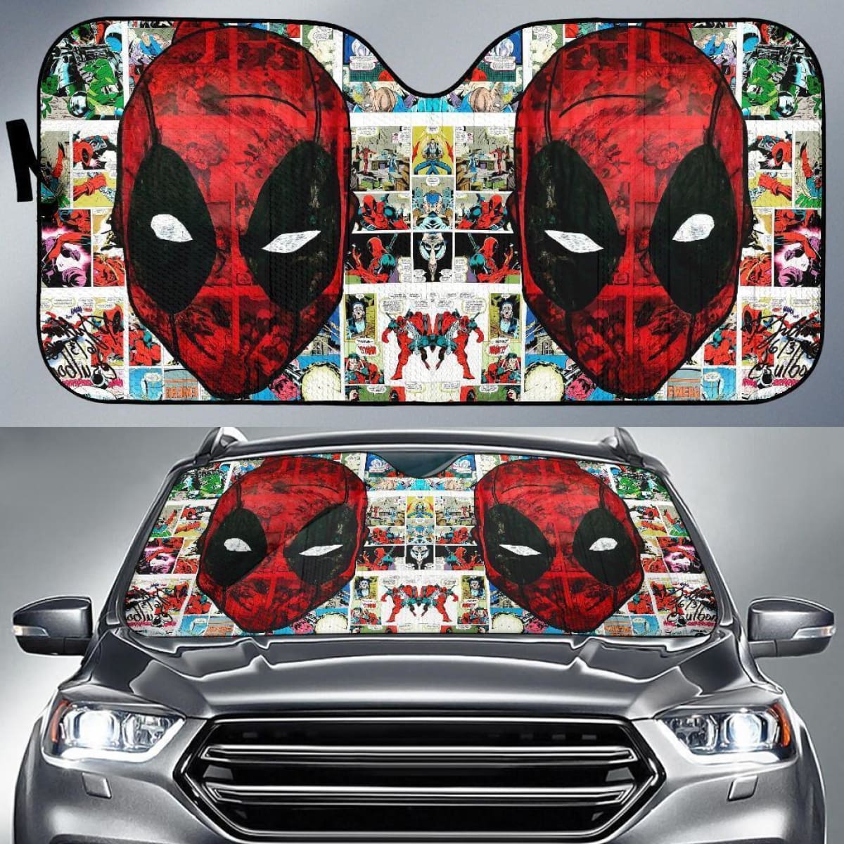 Funny Comic Deadpool Face Auto Sun Shade Nh06 Universal Fit 111204