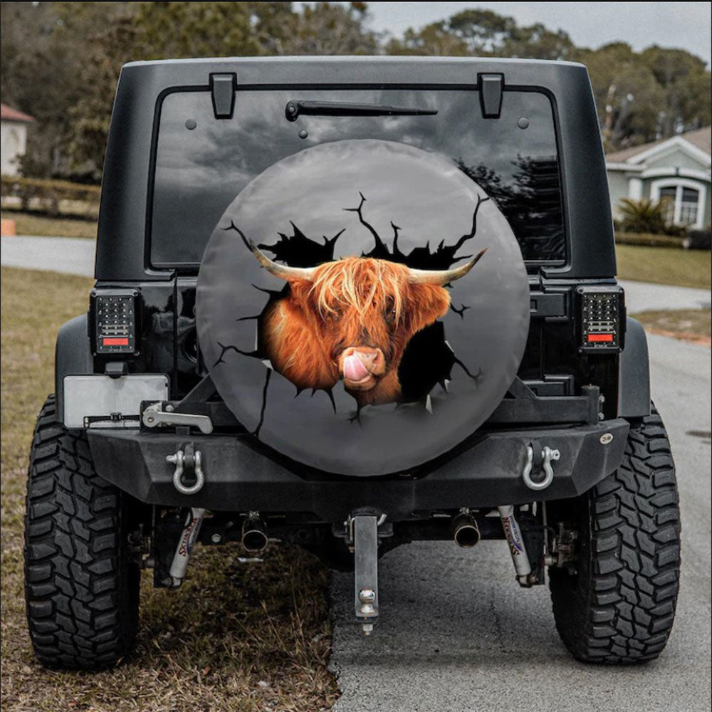 Funny Cow Face Jeep Car Spare Tire Cover