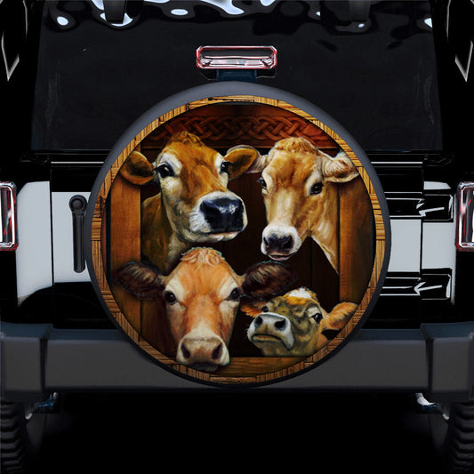 Funny Cows Face Car Spare Tire Cover