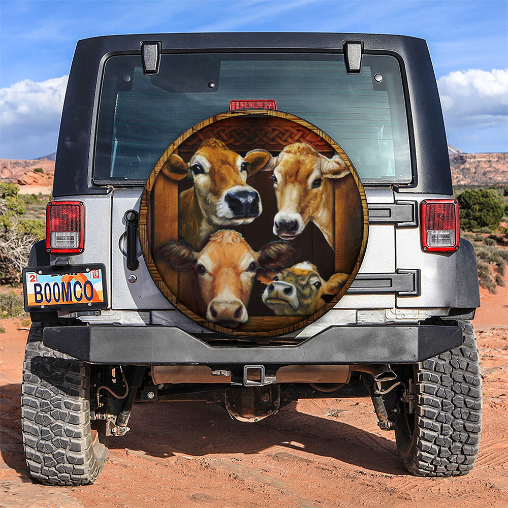 Funny Cows Face Car Spare Tire Cover