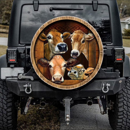 Funny Cows Face Car Spare Tire Cover