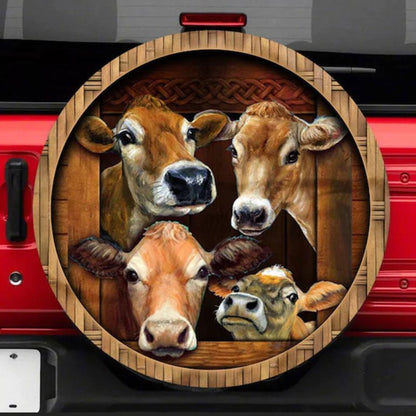Funny Cows Face Car Spare Tire Cover