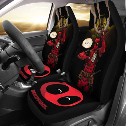 Funny Deadpool & Hulk Car Seat Covers Universal Fit 225721