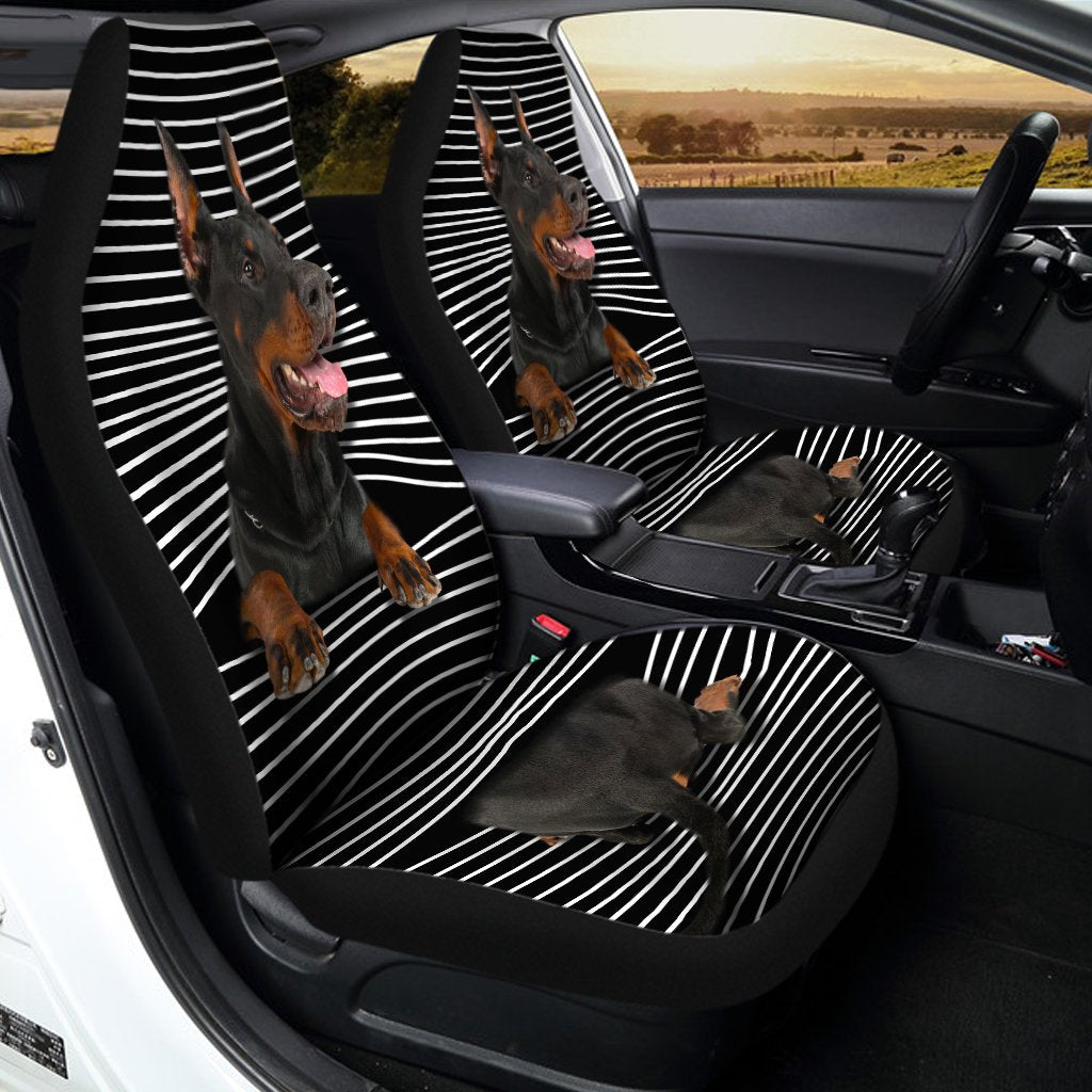 Funny Doberman Pinscher Car Seat Covers Custom Doberman Pinscher Car Accessories For Dog Lovers