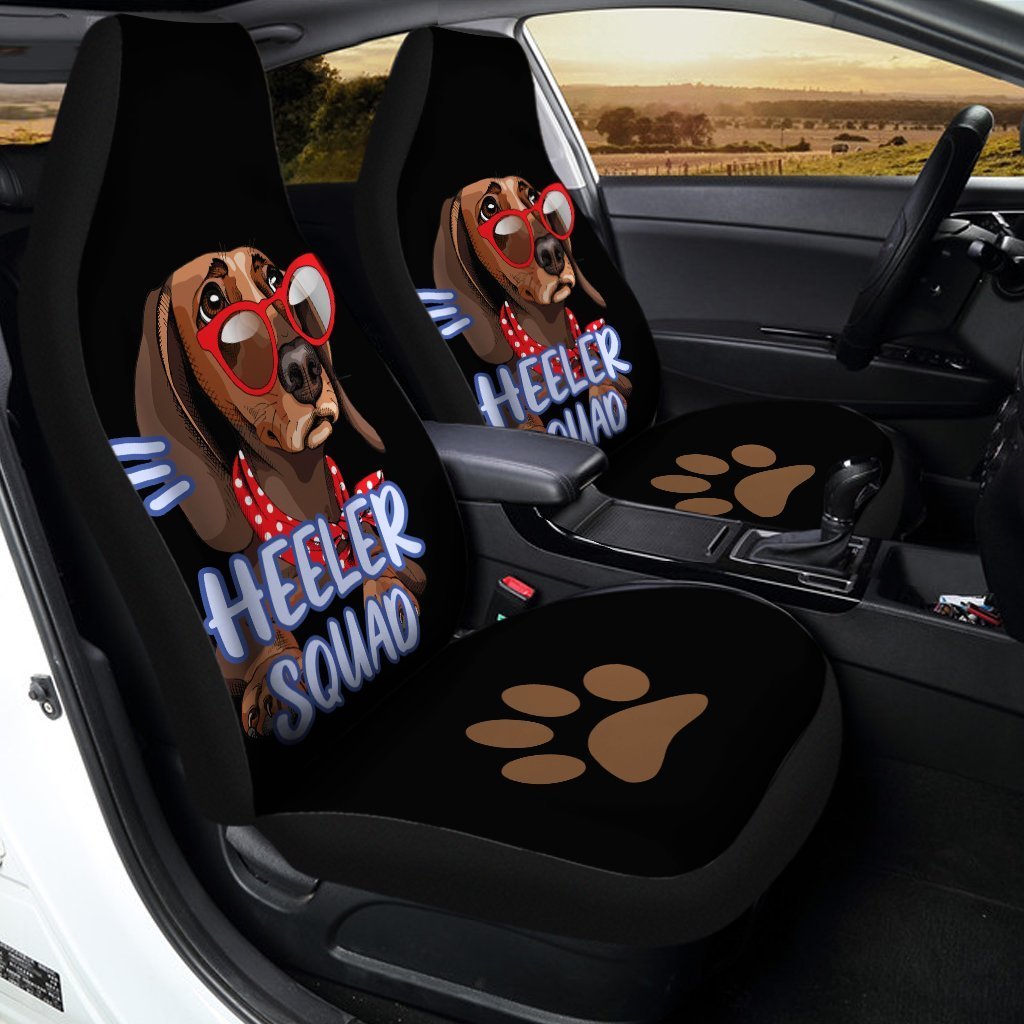 Funny Dog Dachshund Car Seat Covers Custom With Sunglasses