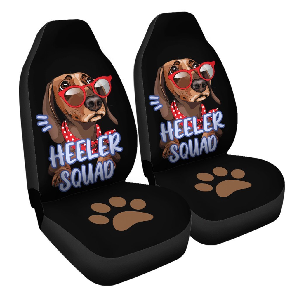 Funny Dog Dachshund Car Seat Covers Custom With Sunglasses