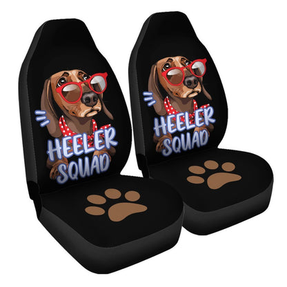 Funny Dog Dachshund Car Seat Covers Custom With Sunglasses
