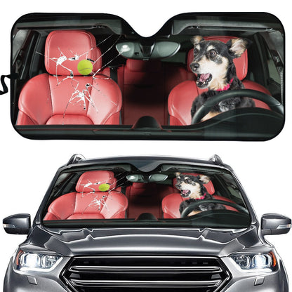 Funny Dog Driving Car Auto Sunshades