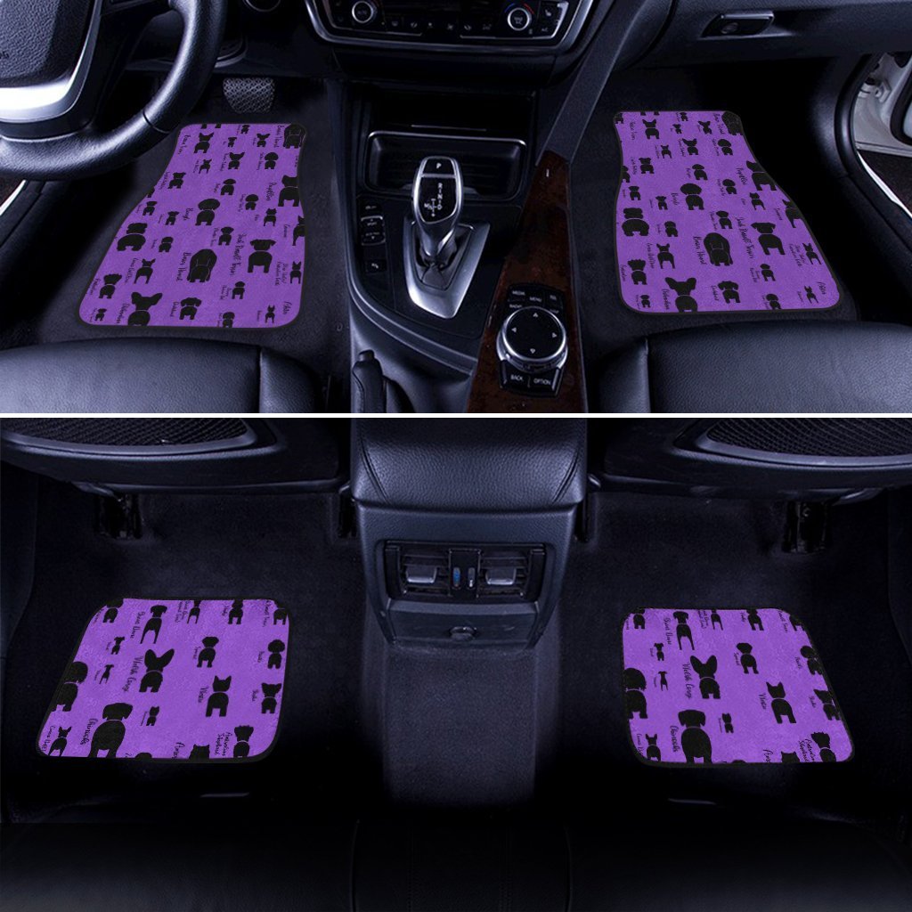 Funny Dogs Car Floor Mats Custom Purple Pattern Car Accessories