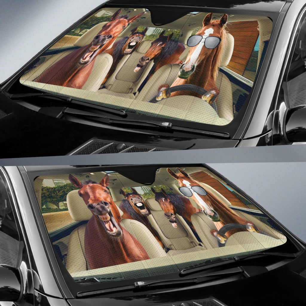 Funny Driving Dairy Cows Right Hand Drive Car Auto Sunshades