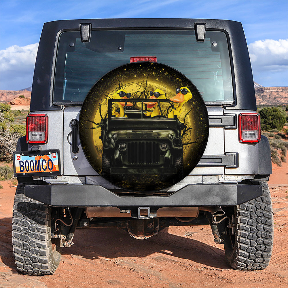Funny Ducks Ride Jeep Moonlight Halloween Car Spare Tire Cover