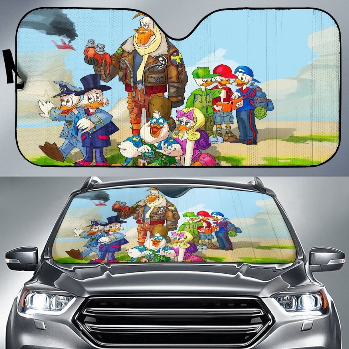 Funny Ducktales Vacation Cartoon Auto Sun Shade Nh07 Universal Fit 111204