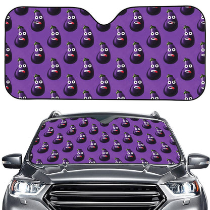 Funny Eggplant Pattern Print Car Windshield Sun Shade