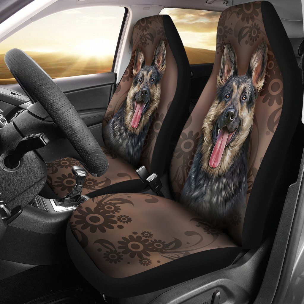 Funny Face German Shepherd Car Seat Covers Custom Car Accessories