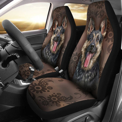 Funny Face German Shepherd Car Seat Covers Custom Car Accessories