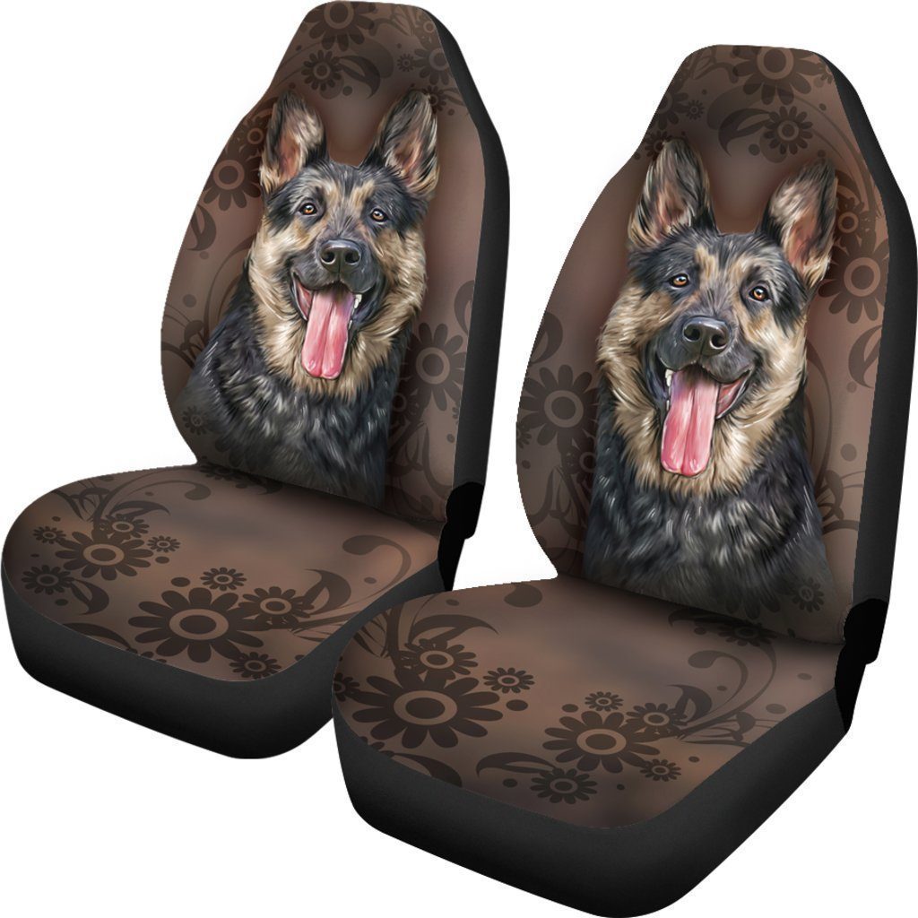 Funny Face German Shepherd Car Seat Covers Custom Car Accessories