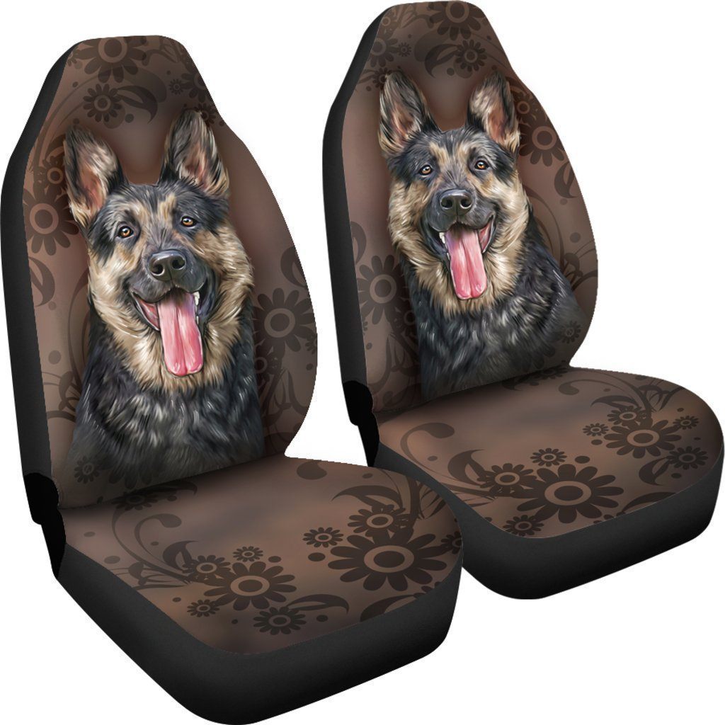 Funny Face German Shepherd Car Seat Covers Custom Car Accessories