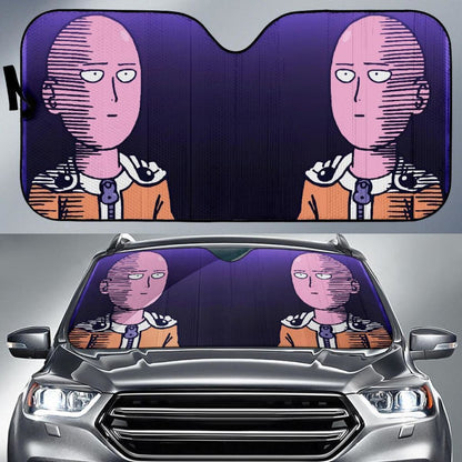 Funny Face Saitama One Punch Man Auto Sun Shade Nh07 Universal Fit 111204