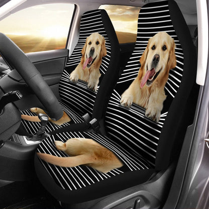 Funny Golden Retriever Car Seat Covers Custom Golden Retriever Car Accessories For Dog Lovers