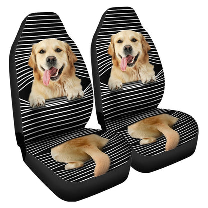 Funny Golden Retriever Car Seat Covers Custom Golden Retriever Car Accessories For Dog Lovers