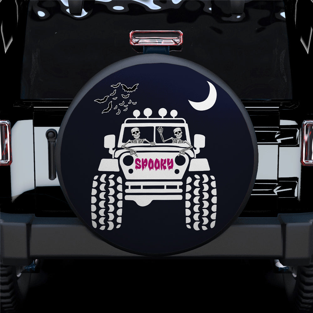 Funny Halloween Skull Riding Jeep Car Spare Tire Cover