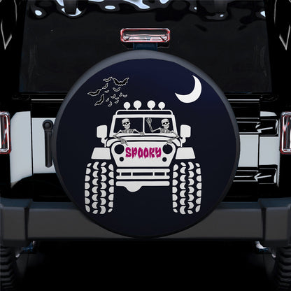 Funny Halloween Skull Riding Jeep Car Spare Tire Cover
