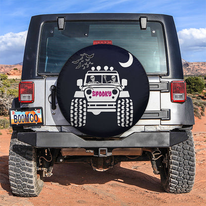 Funny Halloween Skull Riding Jeep Car Spare Tire Cover