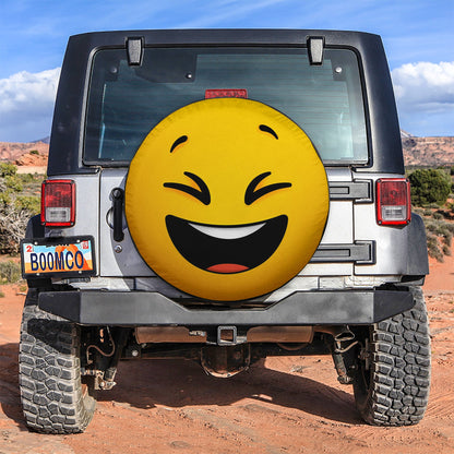 Funny Happy Yellow Face Car Spare Tire Cover