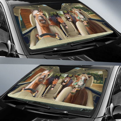 Funny Horses Right Hand Drive Car Auto Sunshades