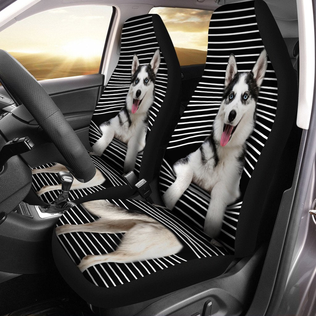 Funny Husky Car Seat Covers Custom Husky Car Accessories For Dog Lovers