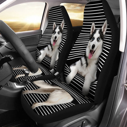 Funny Husky Car Seat Covers Custom Husky Car Accessories For Dog Lovers