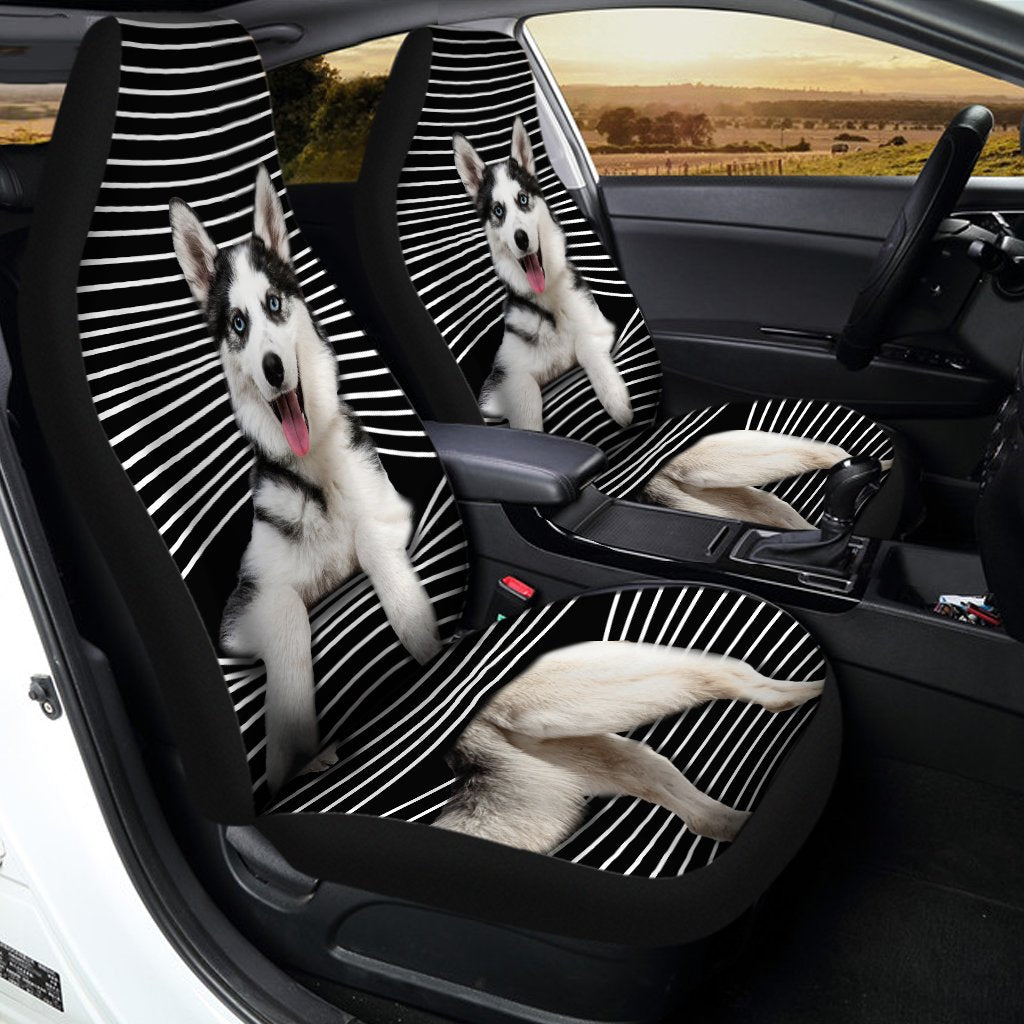Funny Husky Car Seat Covers Custom Husky Car Accessories For Dog Lovers