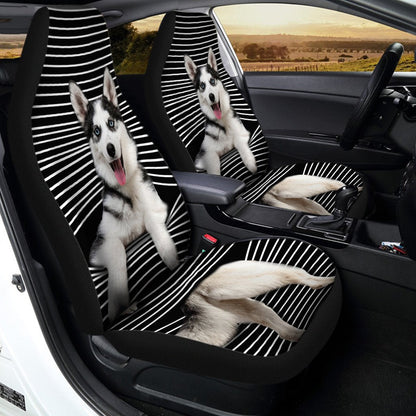 Funny Husky Car Seat Covers Custom Husky Car Accessories For Dog Lovers