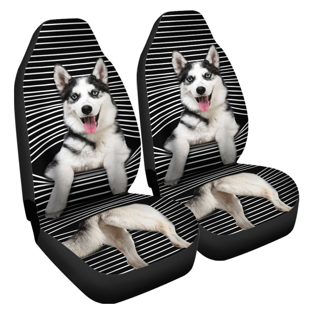 Funny Husky Car Seat Covers Custom Husky Car Accessories For Dog Lovers