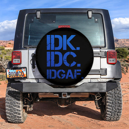 Funny IDK IDC Blue Jeep Car Spare Tire Cover