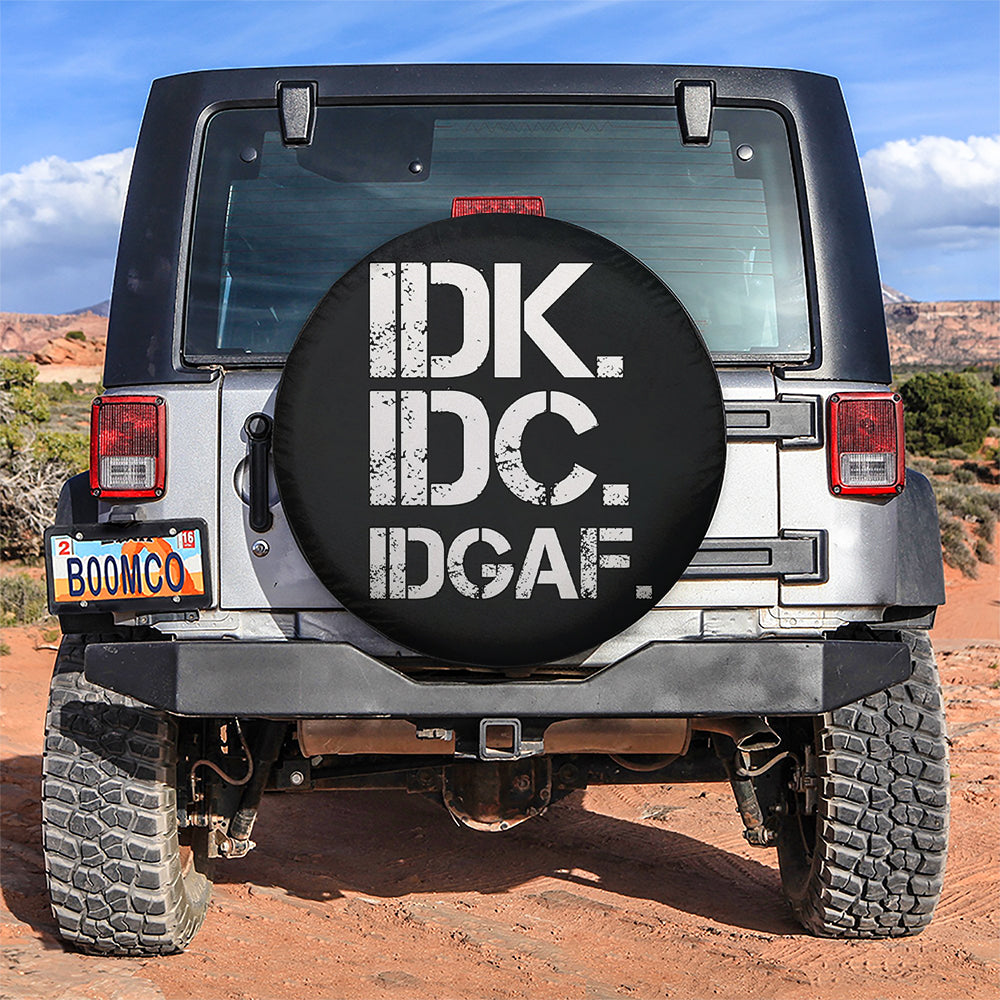 Funny IDK IDC Jeep Car Spare Tire Cover