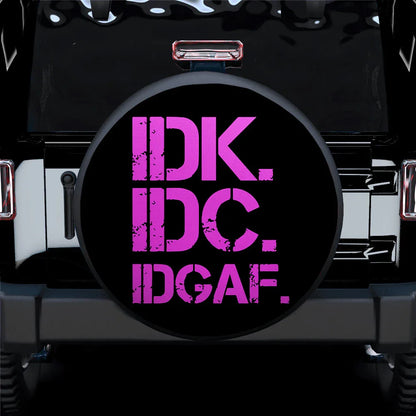 Funny IDK IDC Pink Jeep Car Leather Spare Tire Cover - PersonalizedFury