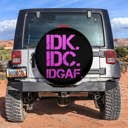 Funny IDK IDC Pink Jeep Car Leather Spare Tire Cover - PersonalizedFury