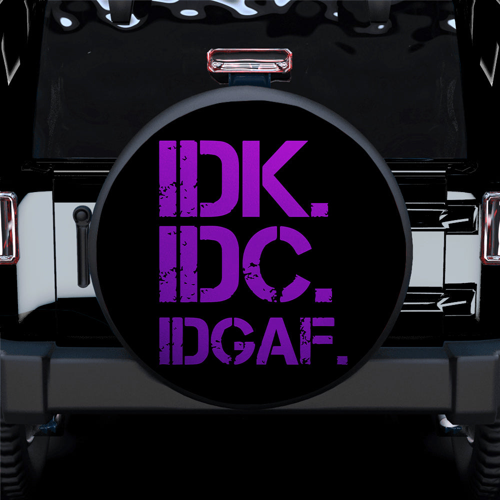 Funny IDK IDC Purple Jeep Car Spare Tire Cover