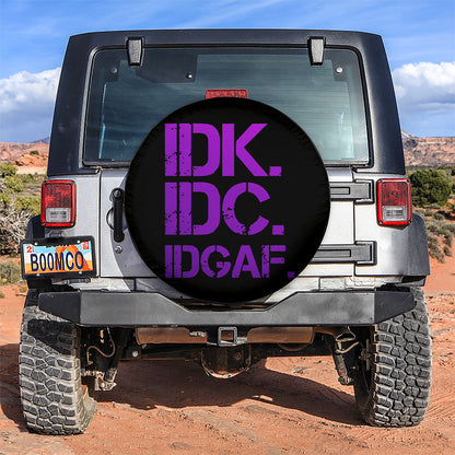 Funny IDK IDC Purple Jeep Car Spare Tire Cover