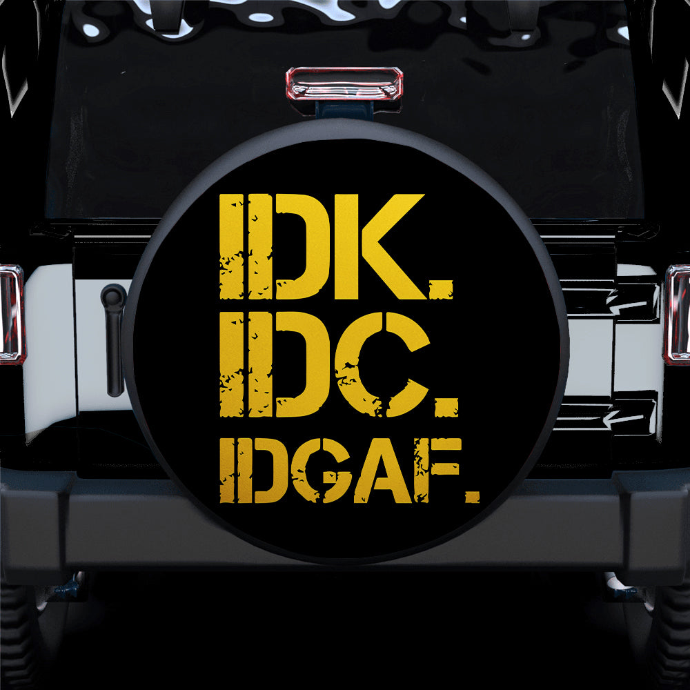 Funny IDK IDC Yellow Jeep Car Spare Tire Cover